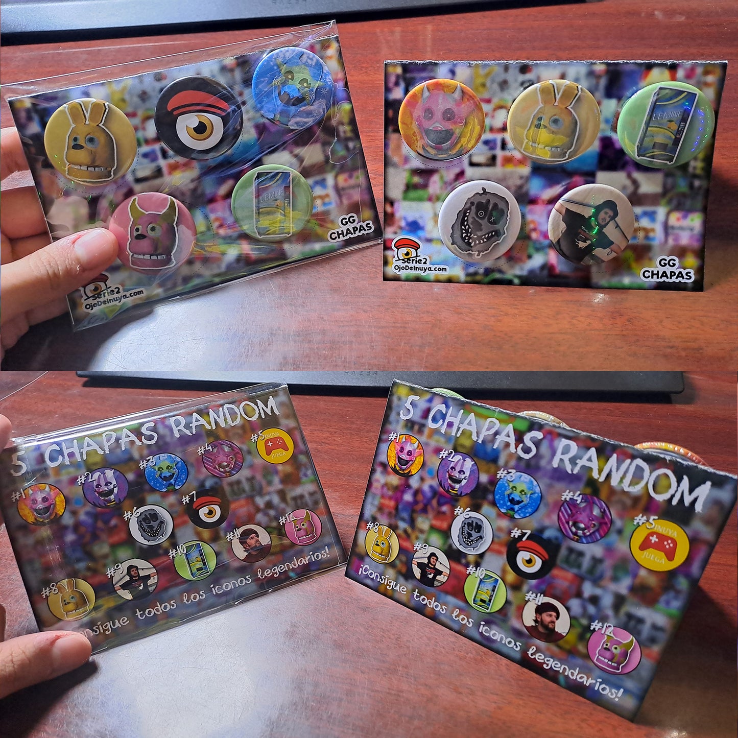 GG CHAPAS - SERIE 2 | Sobre sorpresa de 5 Chapas Random (+REGALO DIGITAL)